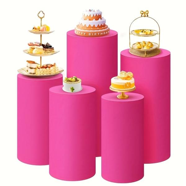 Juego de 5 cubiertas de mesa de spandex, elásticas redondas de 19.6-35.4 pulgadas