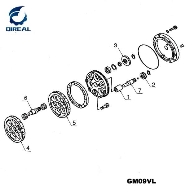 Высококачественные части мотора перемещения экскаватора GM06VL GM07VA GM09VL GM18VL