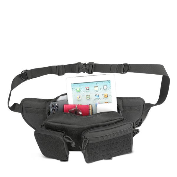 Men'S Custom Waist Bag Sports Polyester Black 48.2x15.2x22.8CM