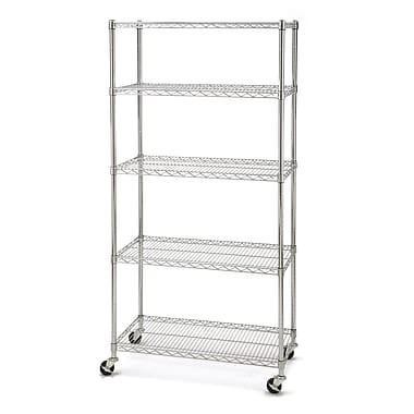 Uma altura de 3 polegadas 5 da garagem do armazenamento do racking da casa camadas do shelving do fio com rodas