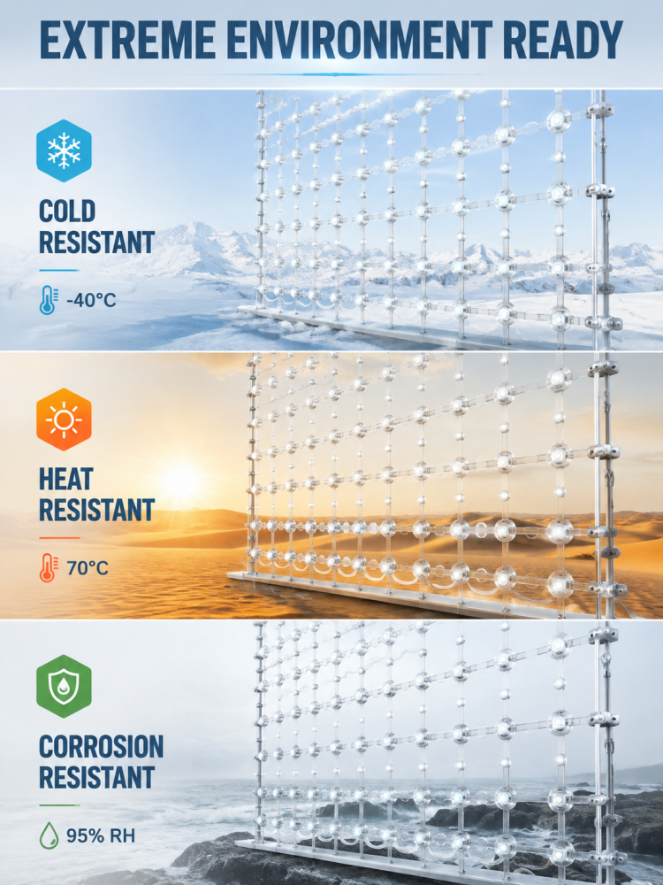 Round Outdoor Flexible LED Curtain Screen 10x10 To 20x20 Circular 1 LED Pixel Mesh Light