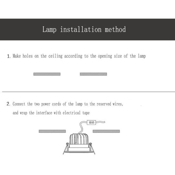 AC180V-240V 5W LED Interior Spotlights With 55mm Deep Lamp Socket