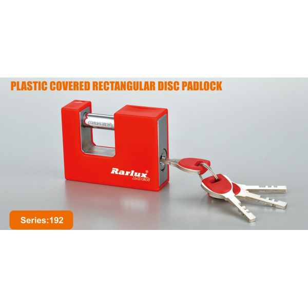 Rarlux Best Sale Waterproof Padlock Plastic Covered Anti-cut Rectangular Padlock