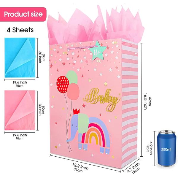 Наклейки Красочные мультфильмы животных Конфеты Подарочный бумажный пакет для детей День рождения Детский душ