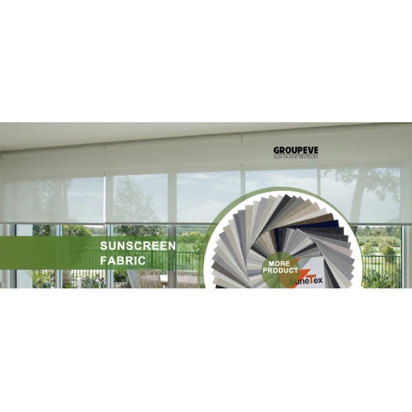 3 Ply PVC & 1 Ply 100% Fiberglass Sunscreen Fabric with UPF 50+ and Waterproof for Roller Blinds and Sunshades