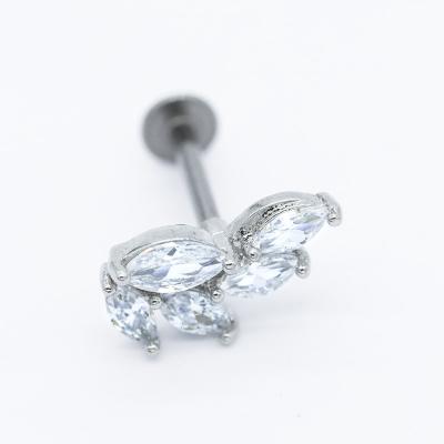 5pcs Marquise Stones Labret Tragus Piercing 316 de aço inoxidável