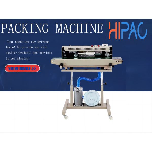 Hipac SF150G Stand Type Continuous Band Sealer with Nitrogen Gas Filling and 24m/min Sealing Speed for Automatic Packaging