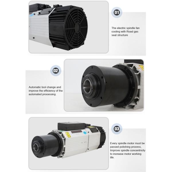 Motor de huso de enfriamiento por aire de frecuencia de 400 Hz para máquina automática de cambio de herramientas de 9 kW