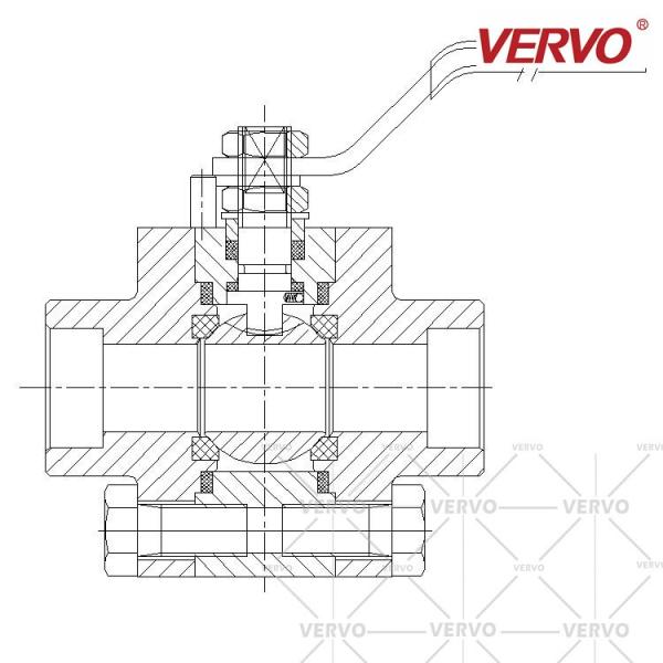DN20 3 Piece Ball Valve Forged Steel A105N 3/4 Inch 20mm 800lb Thread Welding Soft Seal Lever Sw Floating Type Ball