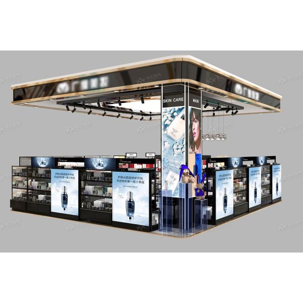 BKC021 Space-Saving 21 Sqm Customizable Beauty Kiosk for Cosmetic Store Display
