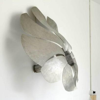 Escultura de acero inoxidable decorativa para jardín con forma de flor de arte moderno