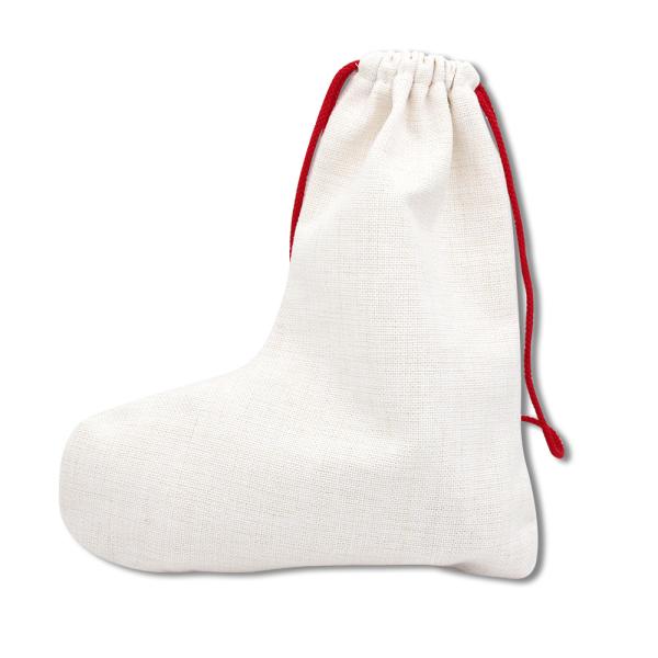 Sublimation Blanks Santa Sack Christmas Stockings Drawstring Bag with Polyester Lining