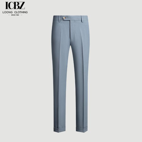 Pantalones de traje blanco masculino de color personalizado con características antiarrugas y versátiles