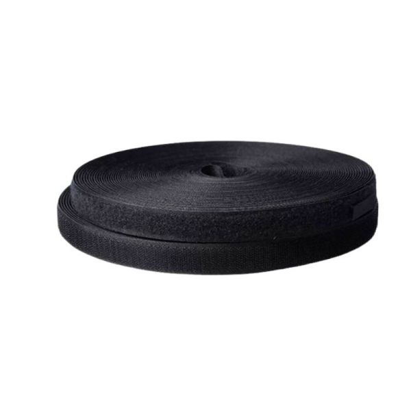 25m Black and White Sewable Hook and Loop Tape Roll High Cost-Performance Customizable Factory Direct