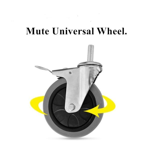 3 Layers Stainless Steel Storage Shelves Hand Trolley Cart Supermarket Equipment