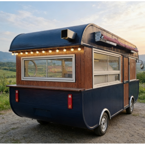 Vintage Gourmet Ship Type Mobile Kitchen Trailer Van Customized Equipment Dessert Pizza Coffee Catering