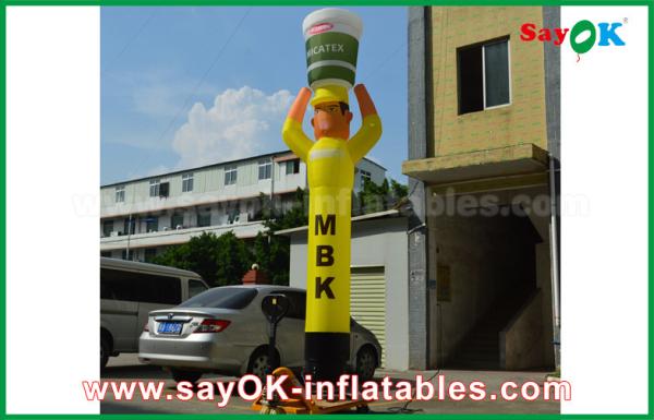 Dançarino inflável amarelo de ondulação maluco inflável Cooker For Advertising do ar do homem do tubo, dançarino inflável do céu