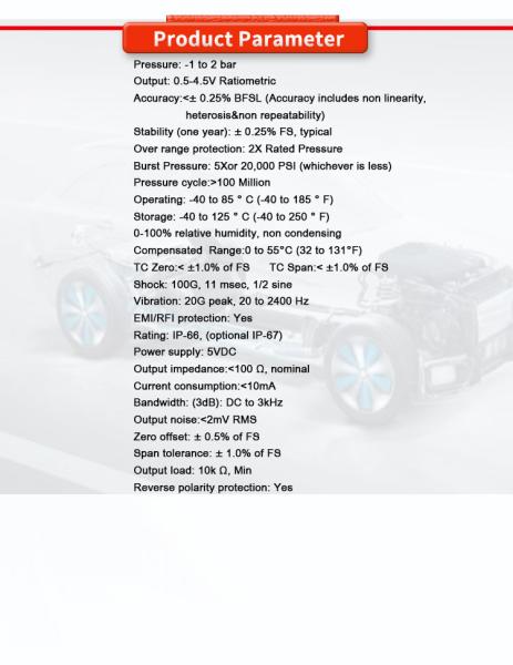UNIVO AST2000-1000Y Sensor de pressão 0,5-4,5V Saída para medição de líquidos e gases