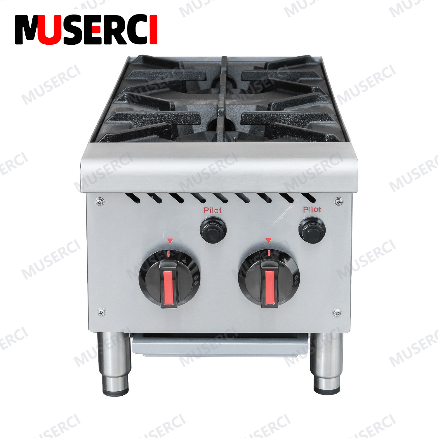 （HP12-MF）Commercial 2 Burner Gas Range Countertop Flameout Protection Dual Fuel Stainless Steel