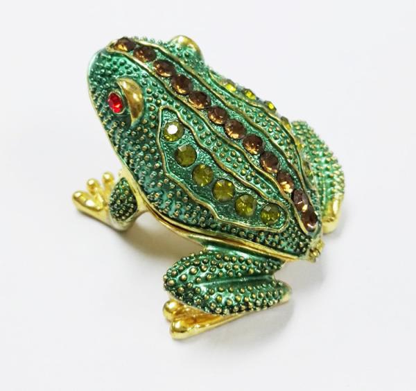 New design reinstone enamel Jiraffe frog pewter jewelry box metal pewter frog pewter jewelry box