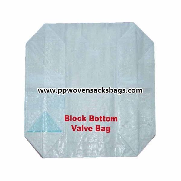 Chemicals Packaging Laminated Block Bottom Valve Bags , PP Film Coated Bags