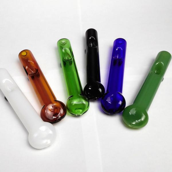 White / Green Glass Hand Pipes , Heady Spoon Pipes 4.3
