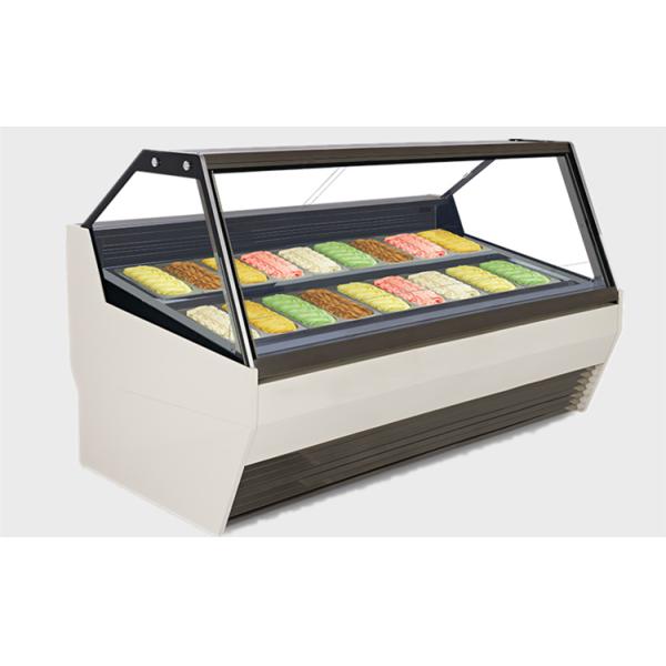 20 Pans Hard Ice Cream Freezer With Back Sliding Door