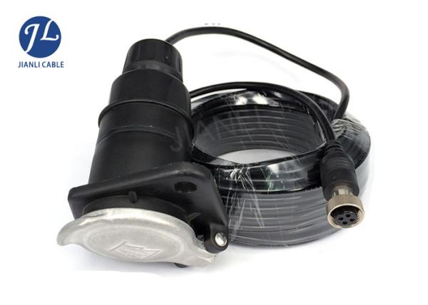 Waterproof Spiral Electrical Wire 7 Pin , Coiled Extension Cord For Vehicle Backup Camera