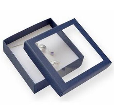 Luxury Small Cardboard Gift Boxes Gift Ring Packaging 50x50x32mm With Clear Window