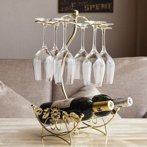 Bronze H43.5cm Wine Glass Upside Down Holder , 1.2kg Upside Down Glass Rack