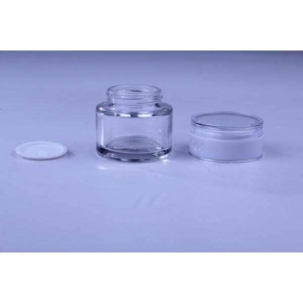 30g / белый стеклянный косметический опарник 50г с крышкой винта для сливк стороны