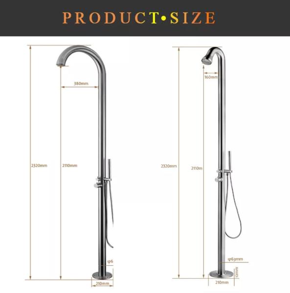 Matte Black Bathroom Shower Head Set Free Standing Bath Shower Taps