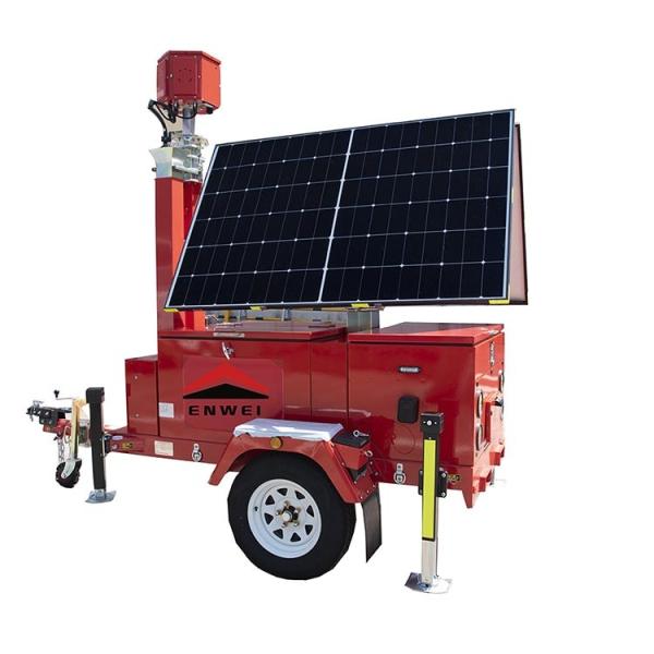 Portable Foldable Solar Powered Camera Trailer For Parking Lot Monitoring