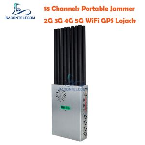 High Power 18 Antennas 5G Jammer with 20m Range and 7.4V Battery for Cell Phone Signal Blocking