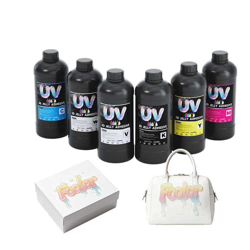 FCOLOR UV DTF Printing Film 3D UV Epoxy Film for Garments 3D Digital Jelly Glue Sticker Labels UV Ink