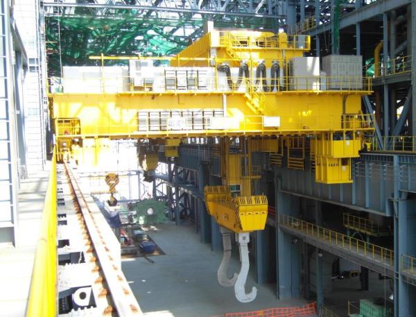 QDY Type 35 Ton 50 Ton 74 Ton Double Beam Bridge Foundry Crane With Cabin Control