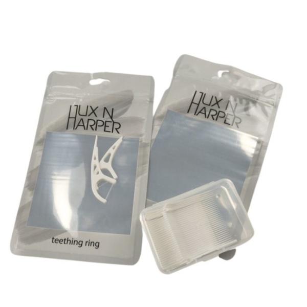 Low MOQ Matte Frosted Transparent Zipper Bag Resealable Flat Pouches Food grade Teether Aligner Packaging Bags