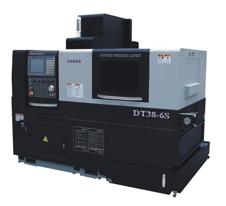 JIANKE DT38-6S Twin Spindle 6-axis Swiss CNC Lathe with Dual Channel Control and Internal Oil Cooled Electric Spindle