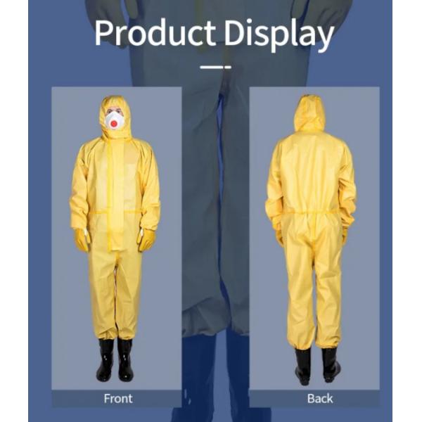 Тип 3 желтый устранимый защитный костюм Ppe Coverall 6XL химический защитный устранимый