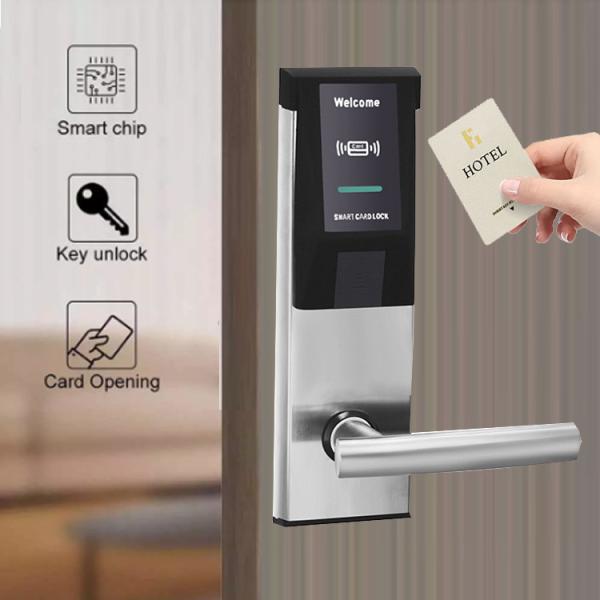 Fechadura da porta eletrônica do cartão dos fechamentos 4xAA Rfid do hotel de aço inoxidável de 285mm