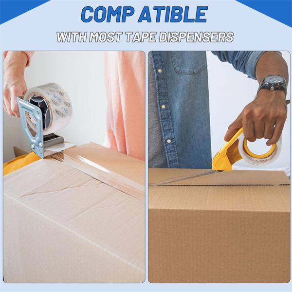 Wholesale 48mm Bopp Clear Packaging Tape Dispenser China Water-Resistant Oleitodh Acrylic Adhesive 50m Length for Carton Sealing