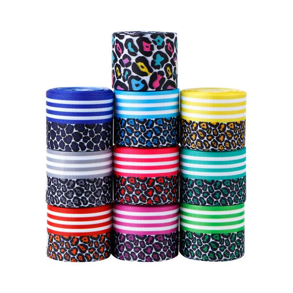 Customized Support 1.5 inch Animal Leopard Printed Grosgrain Ribbon for Hair Bows Tie