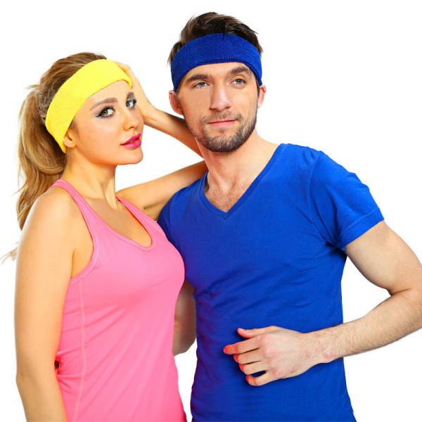 Sweatbands Polyester Cotton Workout Sweat Absorbing Headband For Sports Hair Band