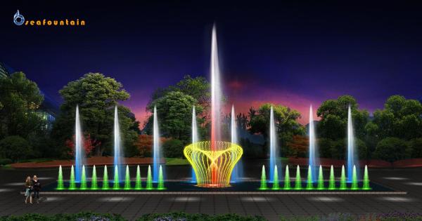 wonderful modern multimedia colorful chinese fountain design