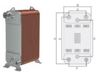 Diagonal Flow Brazing Heat Exchanger Max 600KW For Industrial Chiller
