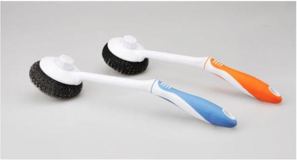 Customized Color Stainless Steel Scrubber With Handle Harmless To Skin