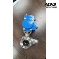 Vanne à boisseau sphérique pneumatique trois voies en acier inoxydable de type L pour installation rapide en taille KF50