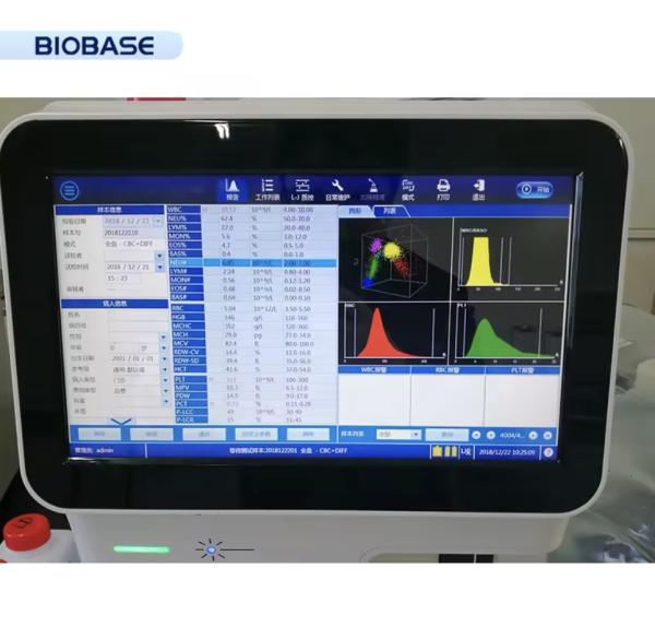BIOBASE Portable Automated Hematology Analyzer with 60 Tests/Hour and 8 Inch Touch Screen for Laboratory Blood Analysis