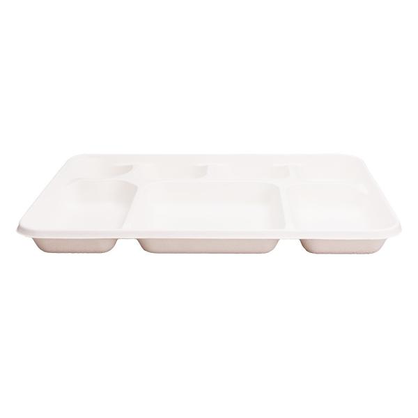 White Disposable Divided Plates Rectangle , Waterproof Rectangle Divided Paper Plates