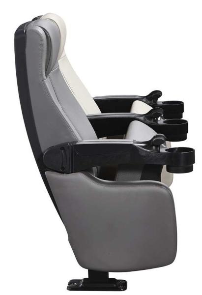 Leather Upholstered Theater Seating Chairs With With Spring Soft Seat Pad And Cup Hold